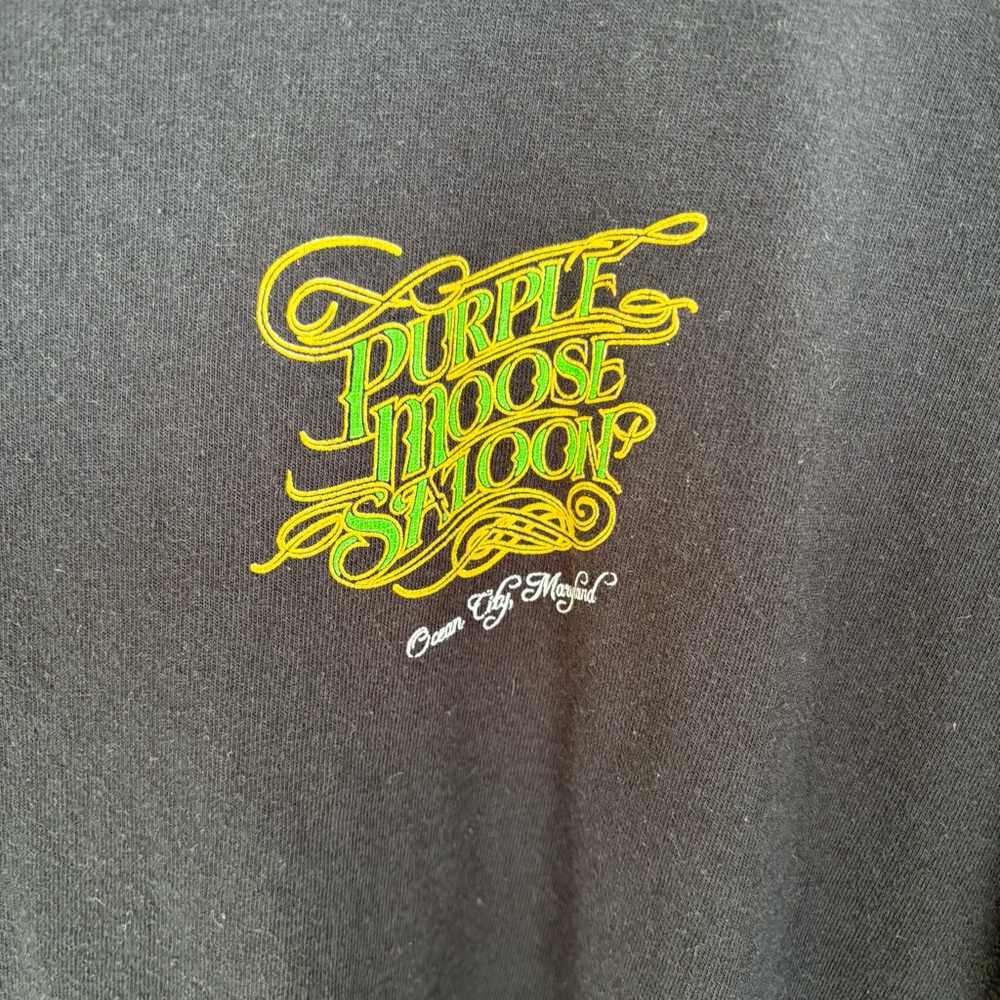 Purple Moose Saloon Graphic Tee - Black with Purple & Gold - Picture 3 of 9